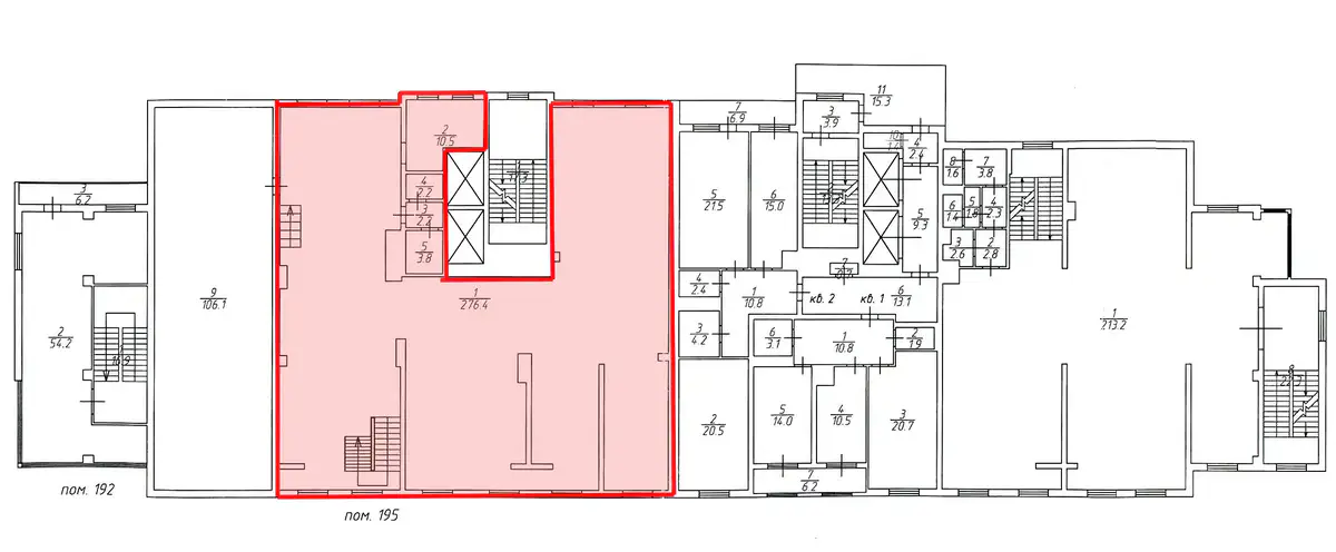 Планировка помещения 311 м² на Радищева 4/6